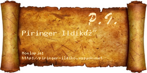 Piringer Ildikó névjegykártya
